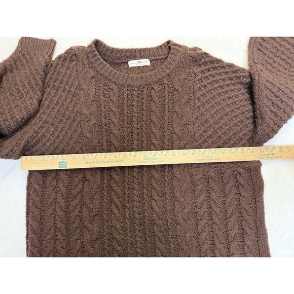 Natural Life Sweater Women’s Sz M Relaxed Oversized Cable Knit Fisherman cotton - Picture 5 of 7
